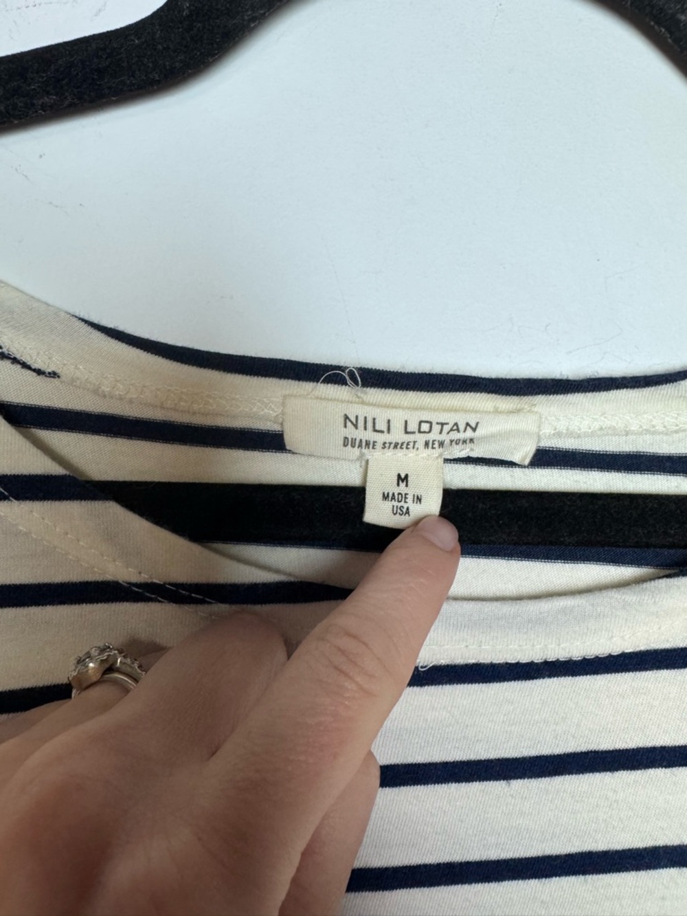 Nili Lotan Arlette Hemp Organic Cotton Striped Long Sleeve Top - Picture 11 of 11